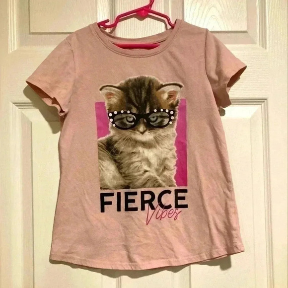 Wonder Nation Girls Short Sleeve Pink Graphic T-shirt Large 10-12 - Picture 2 of 3